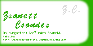 zsanett csondes business card